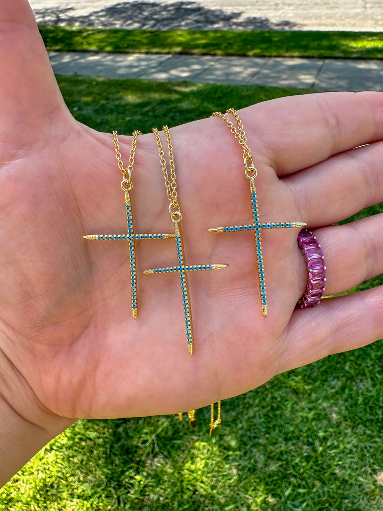 The Cielo Turquoise Cross Necklace