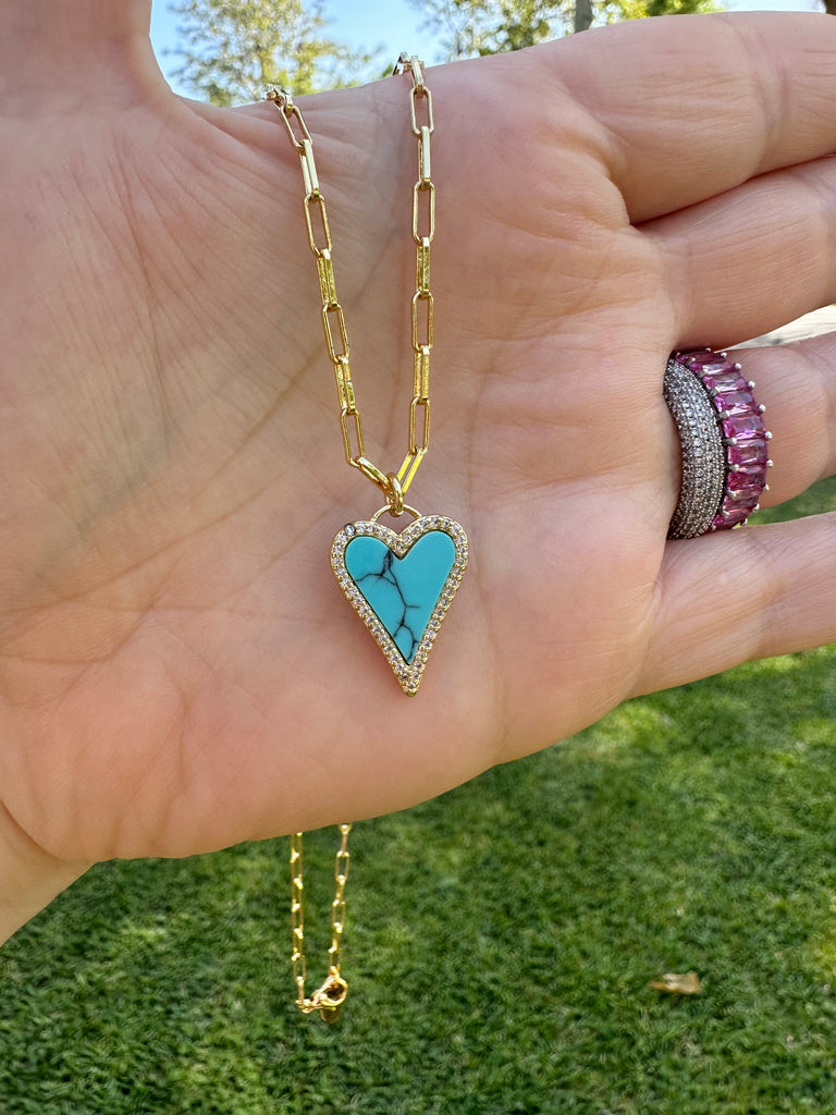 The Amara turquoise heart Necklace