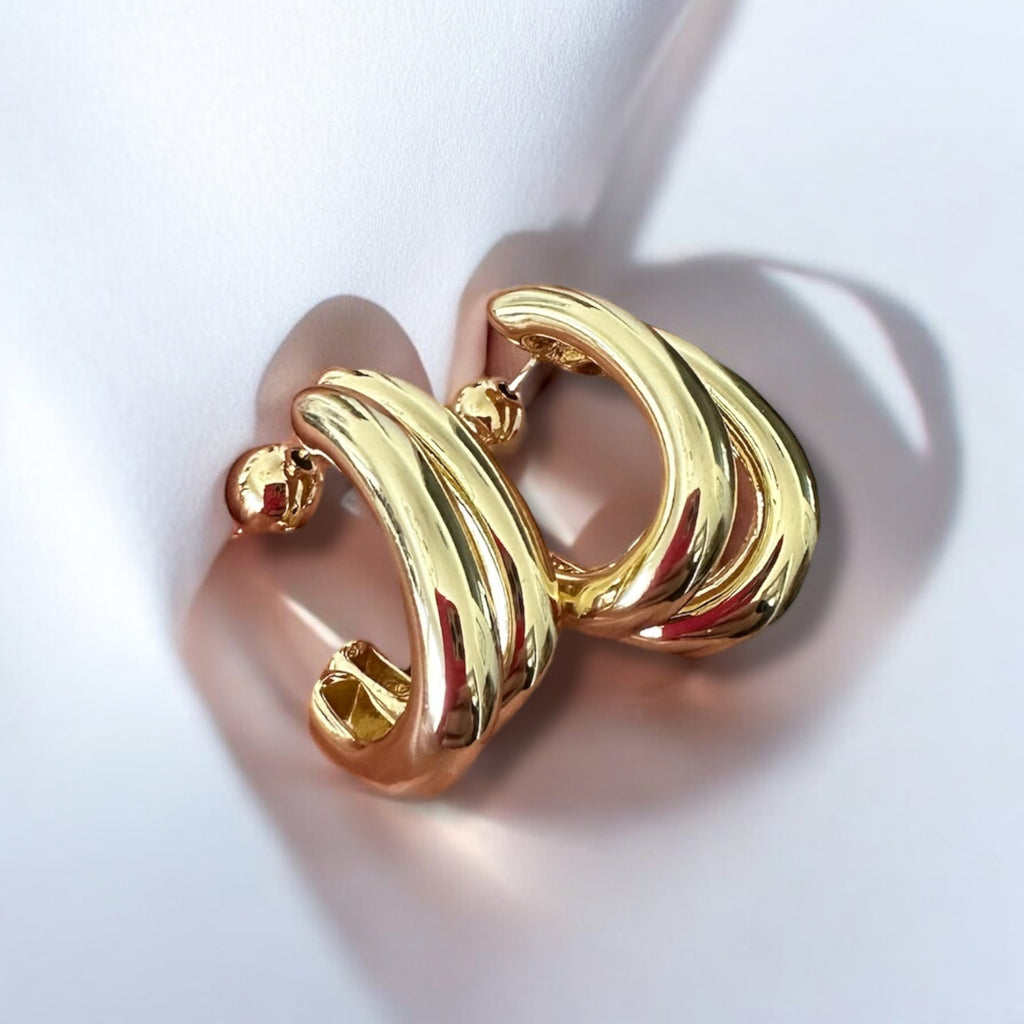 Double hoop gold Earrings