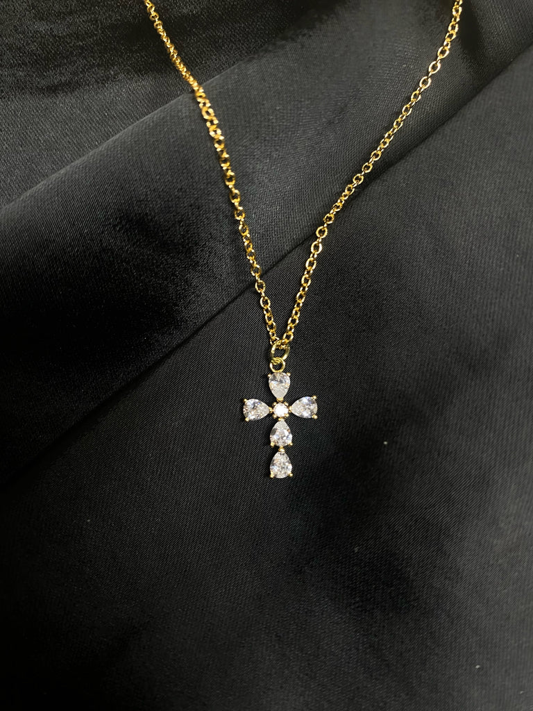 Dainty 14k Gold plated Cross Necklace
