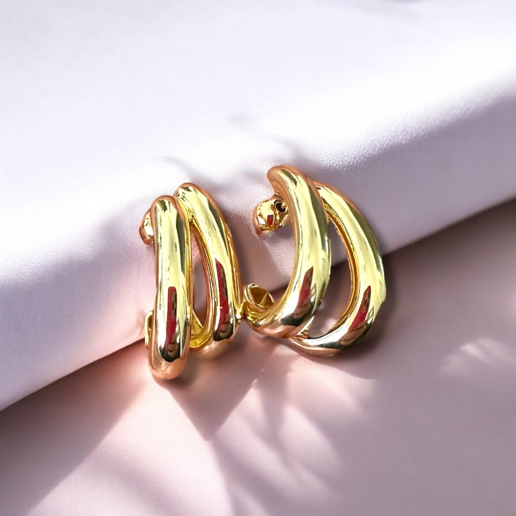 Double hoop gold Earrings