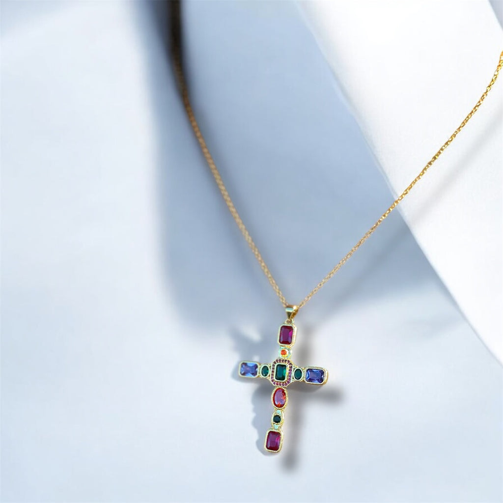 The Marco multicolor Cross Necklace