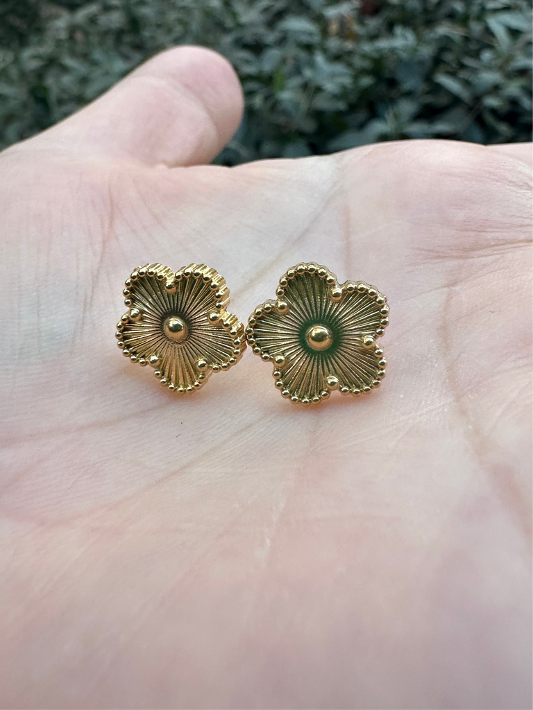 Flower Clover Stud Earrings