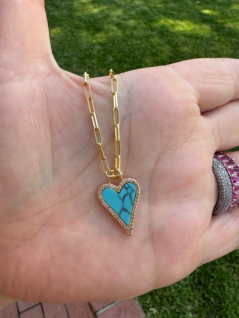 The Amara turquoise heart Necklace