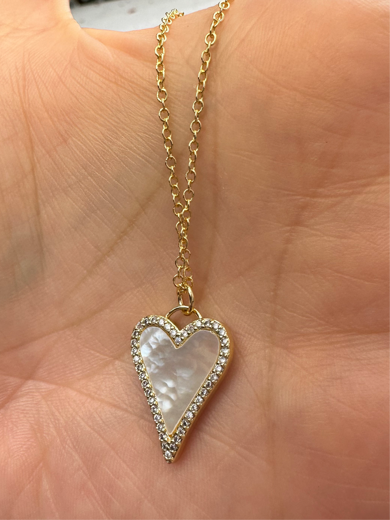 The Amara white heart Necklace