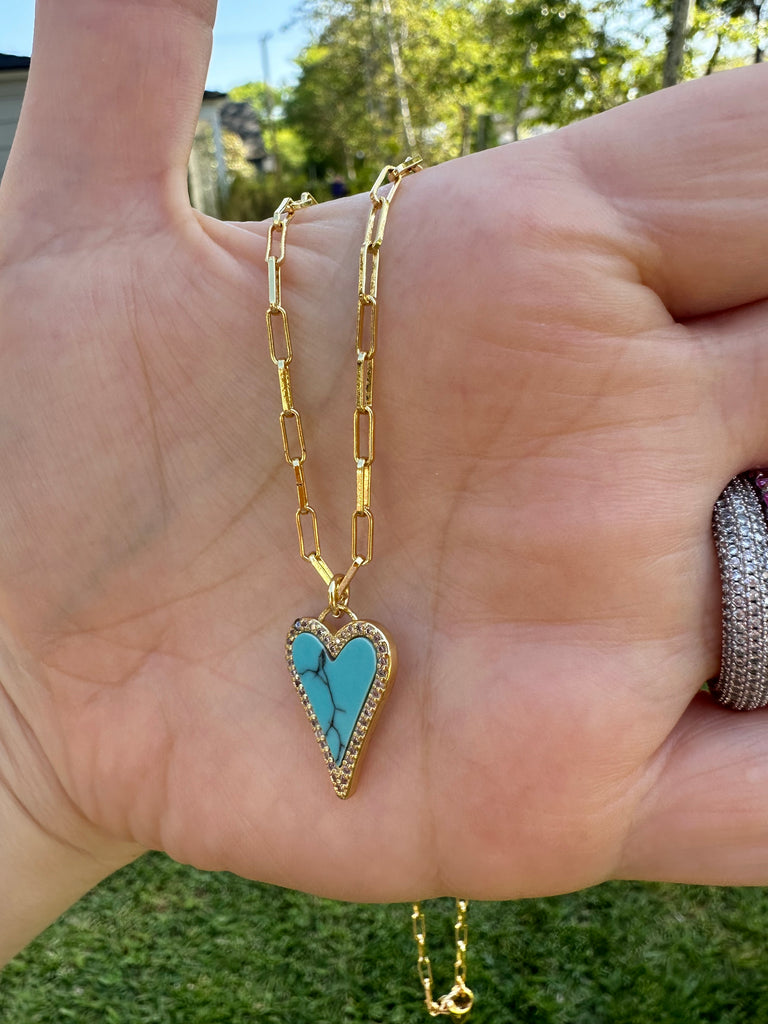 The Amara turquoise heart Necklace