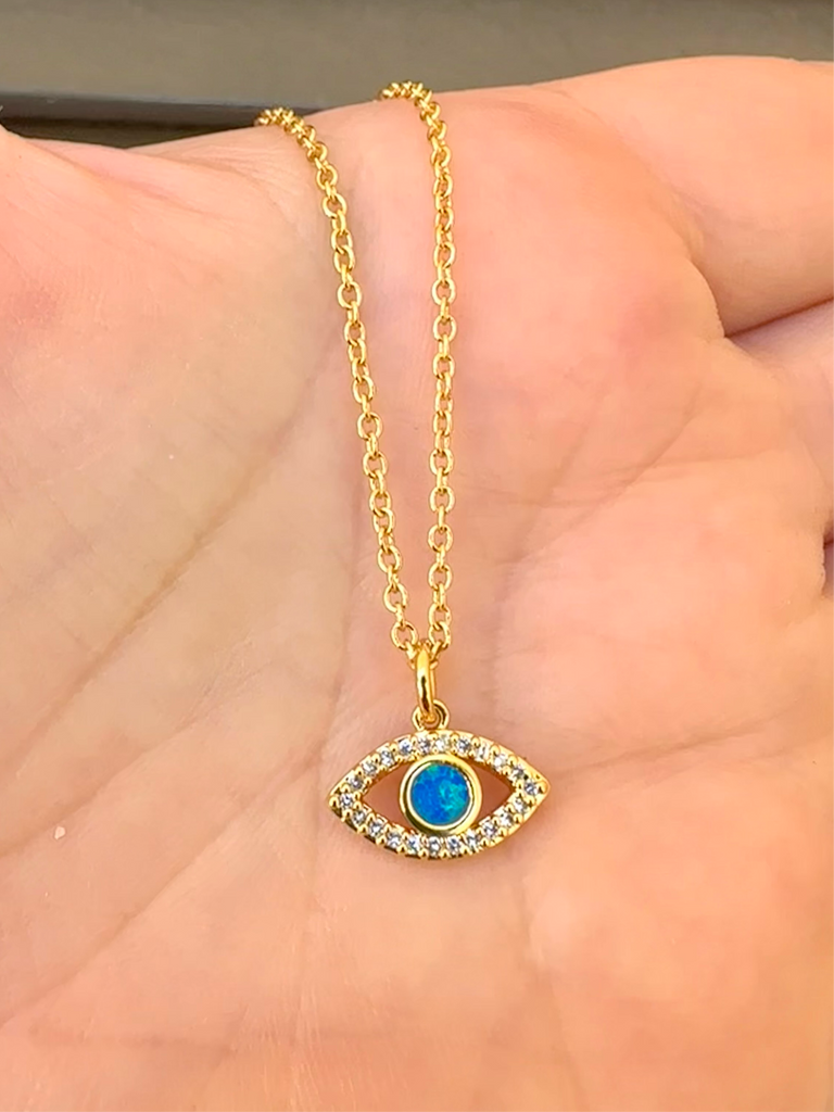 Opal Evil Eye gold Necklace