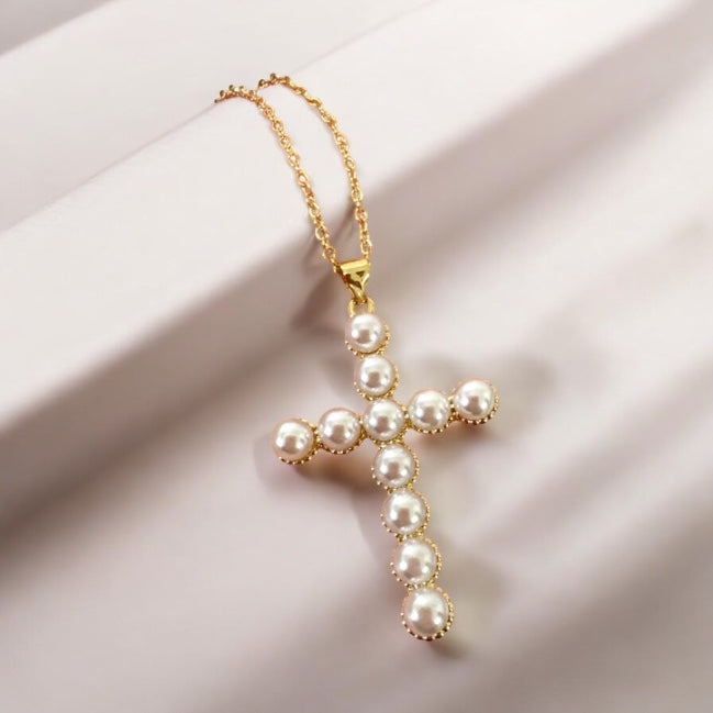 Pearl Cross Necklace