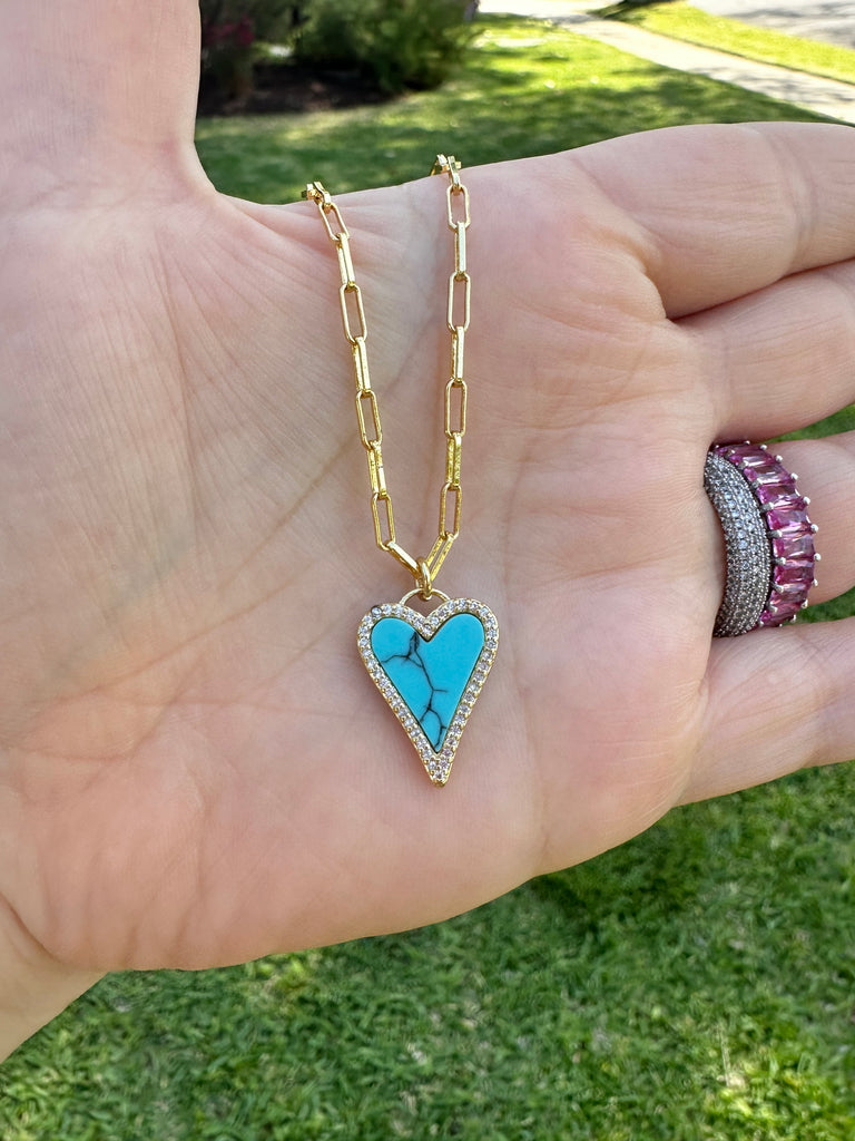 The Amara turquoise heart Necklace