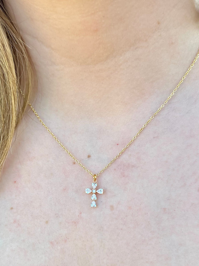 Dainty 14k Gold plated Cross Necklace