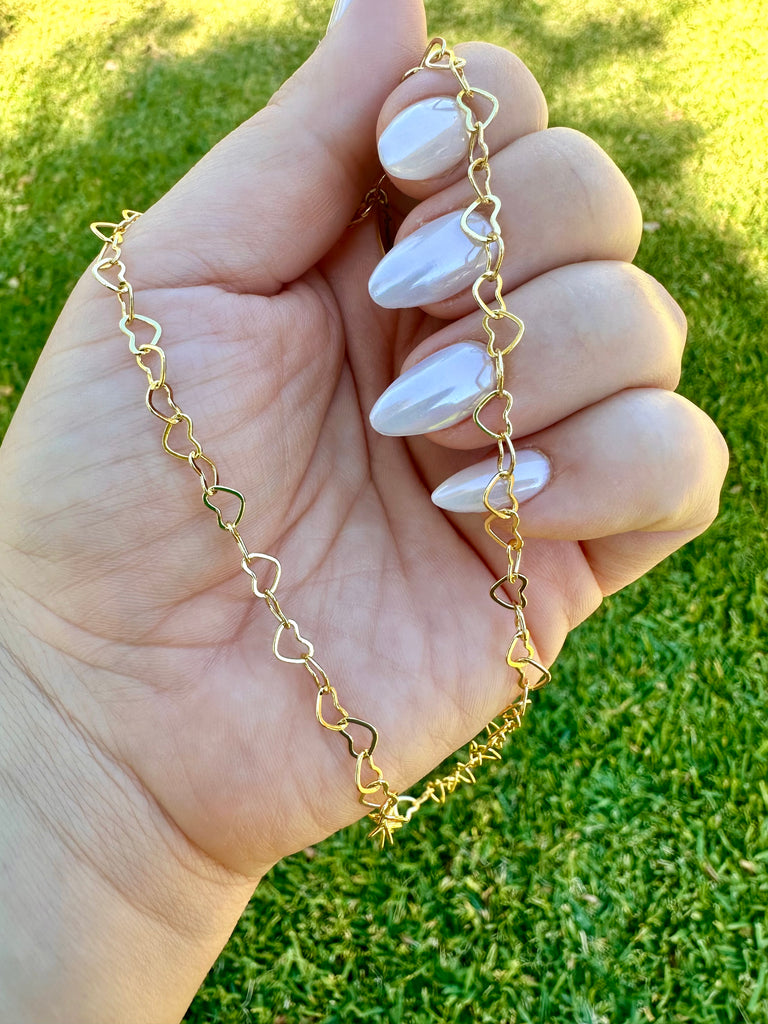 Heart Link Gold Necklace