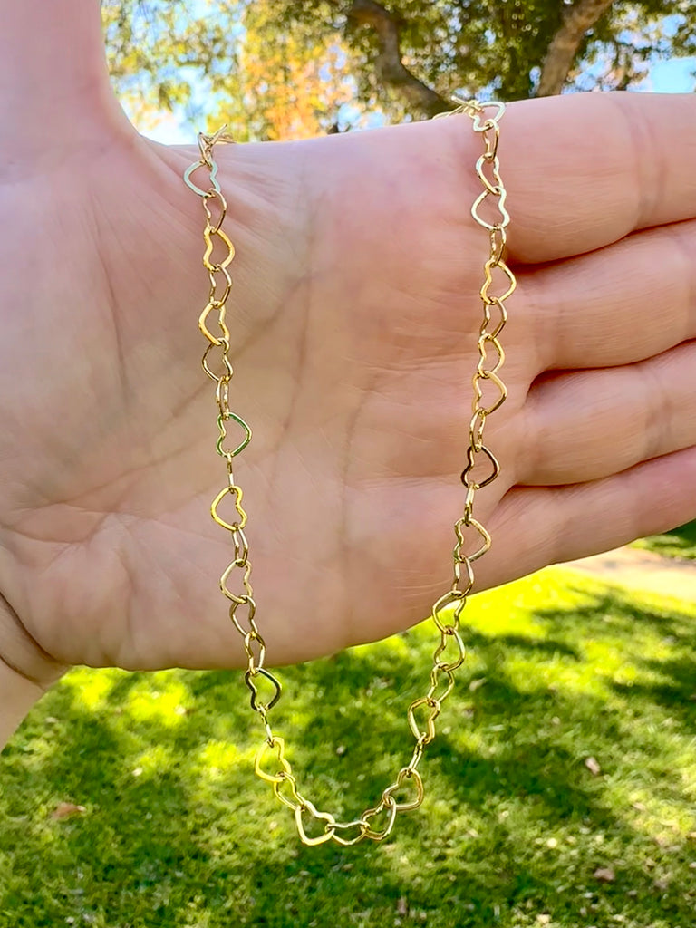 Heart Link Gold Necklace