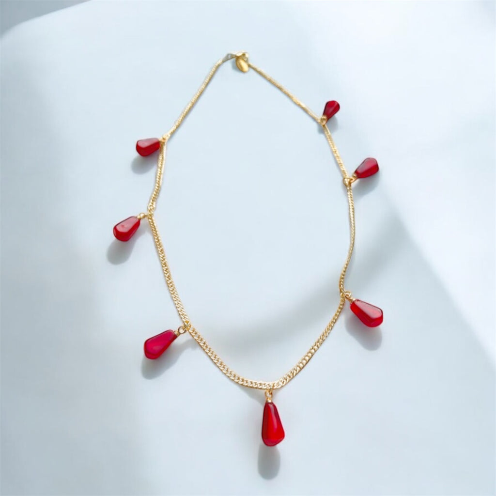 7 POM Noor gold plated flat curb chain necklace