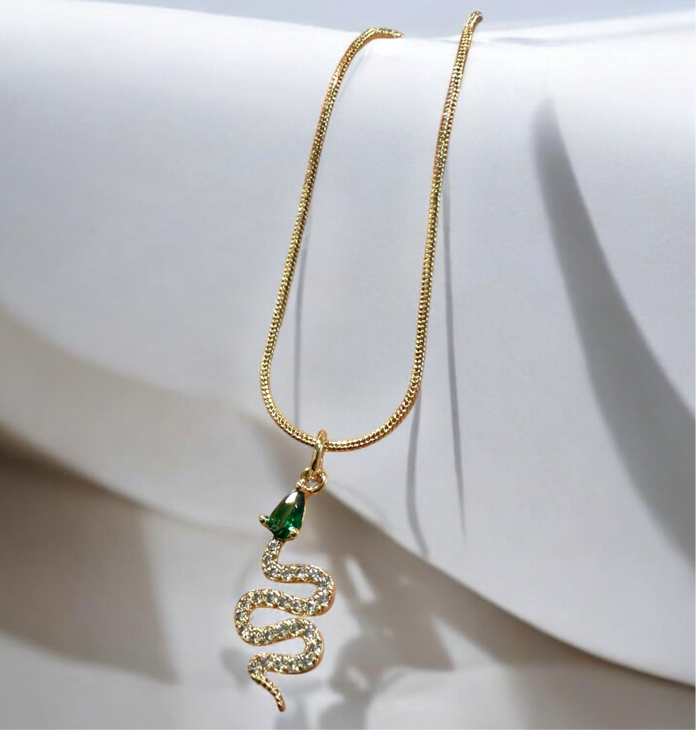 Emerald Green Snake Chain Necklace