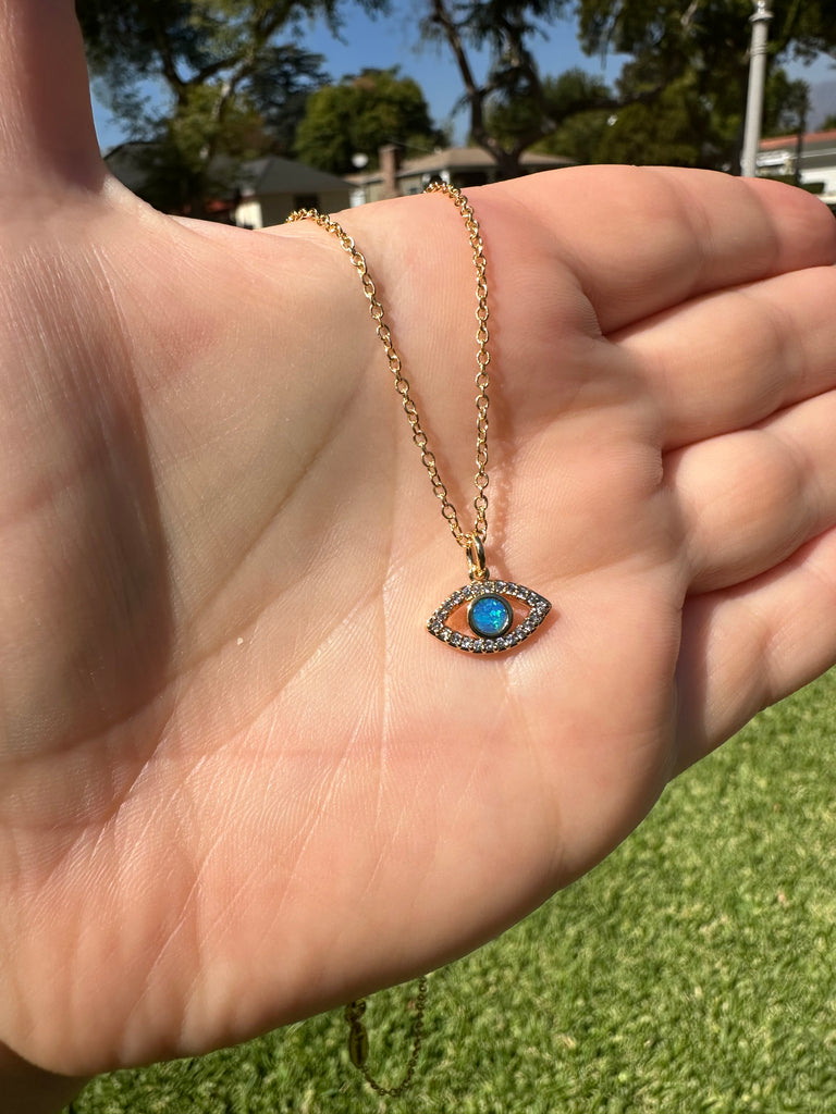 Opal Evil Eye gold Necklace