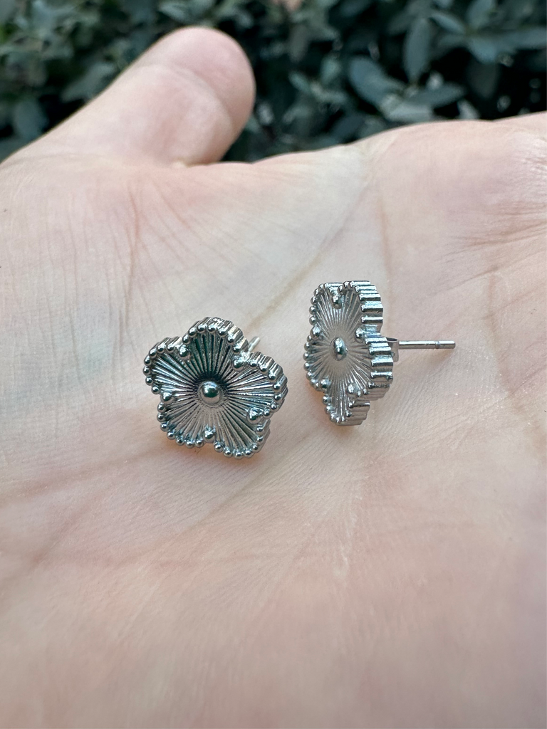 Flower Clover Stud Earrings