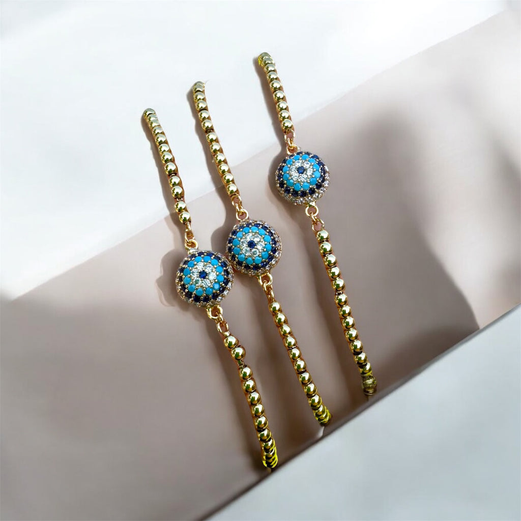 24k Evil Eye Slider bracelet