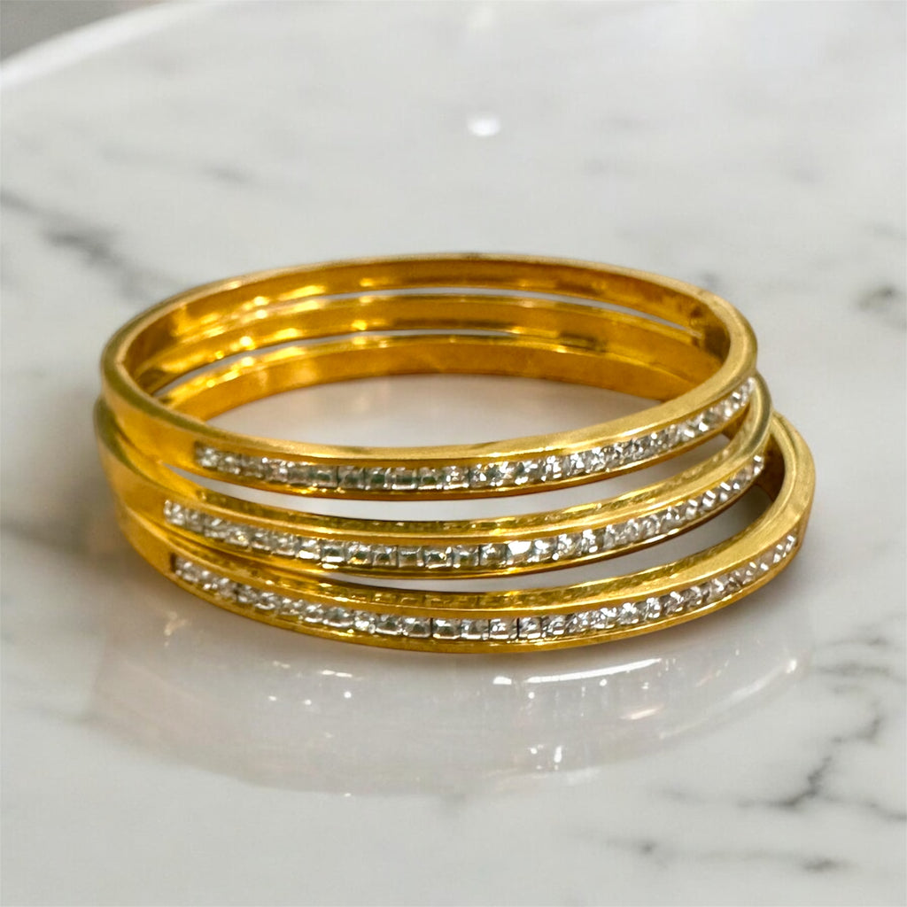 Elegant CZ Gold bangle bracelet