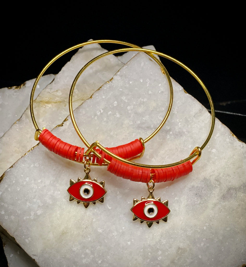 Evil Eye Protector red charm hanging bracelet