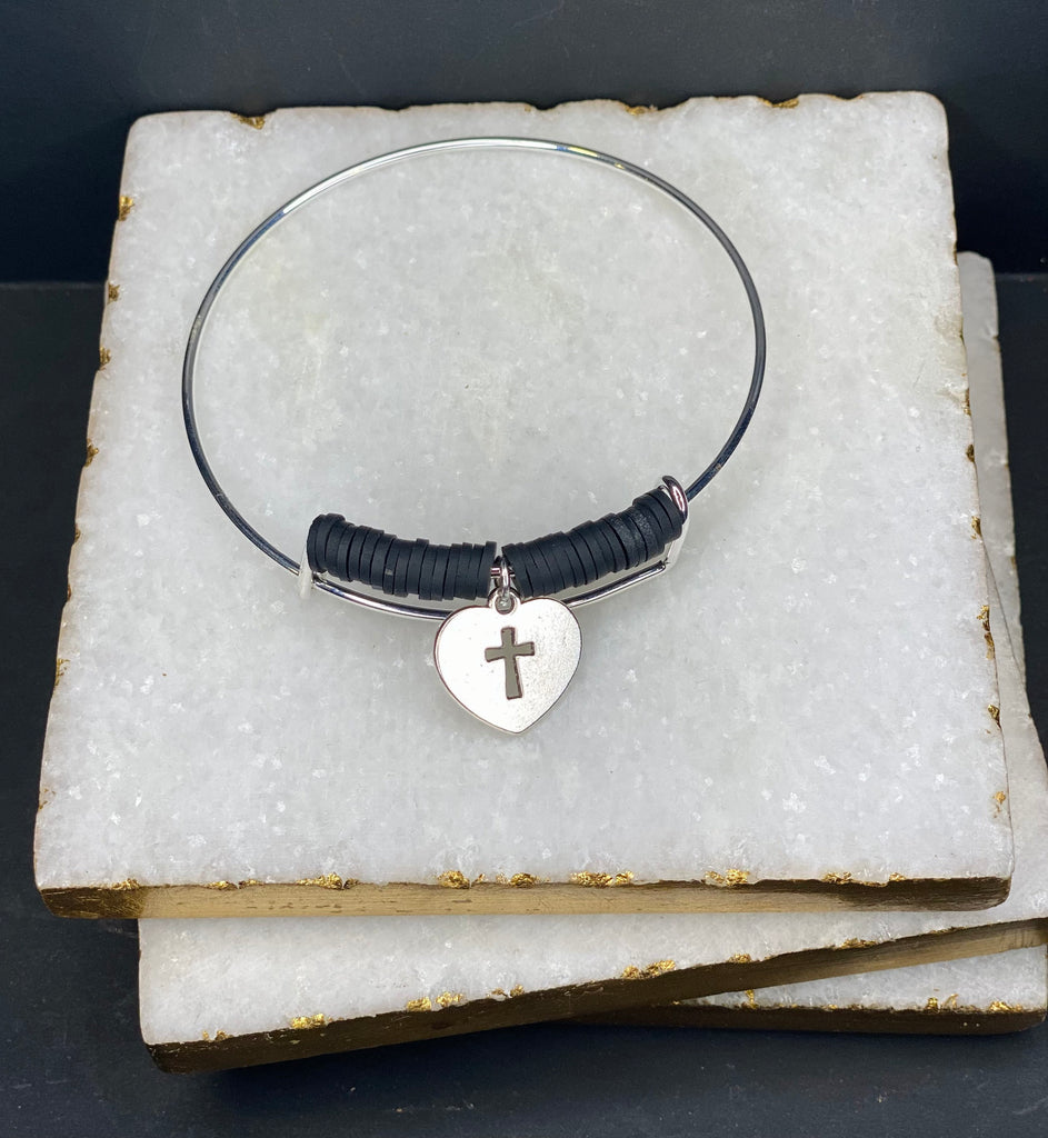 The FAITH Black Cross Bracelet