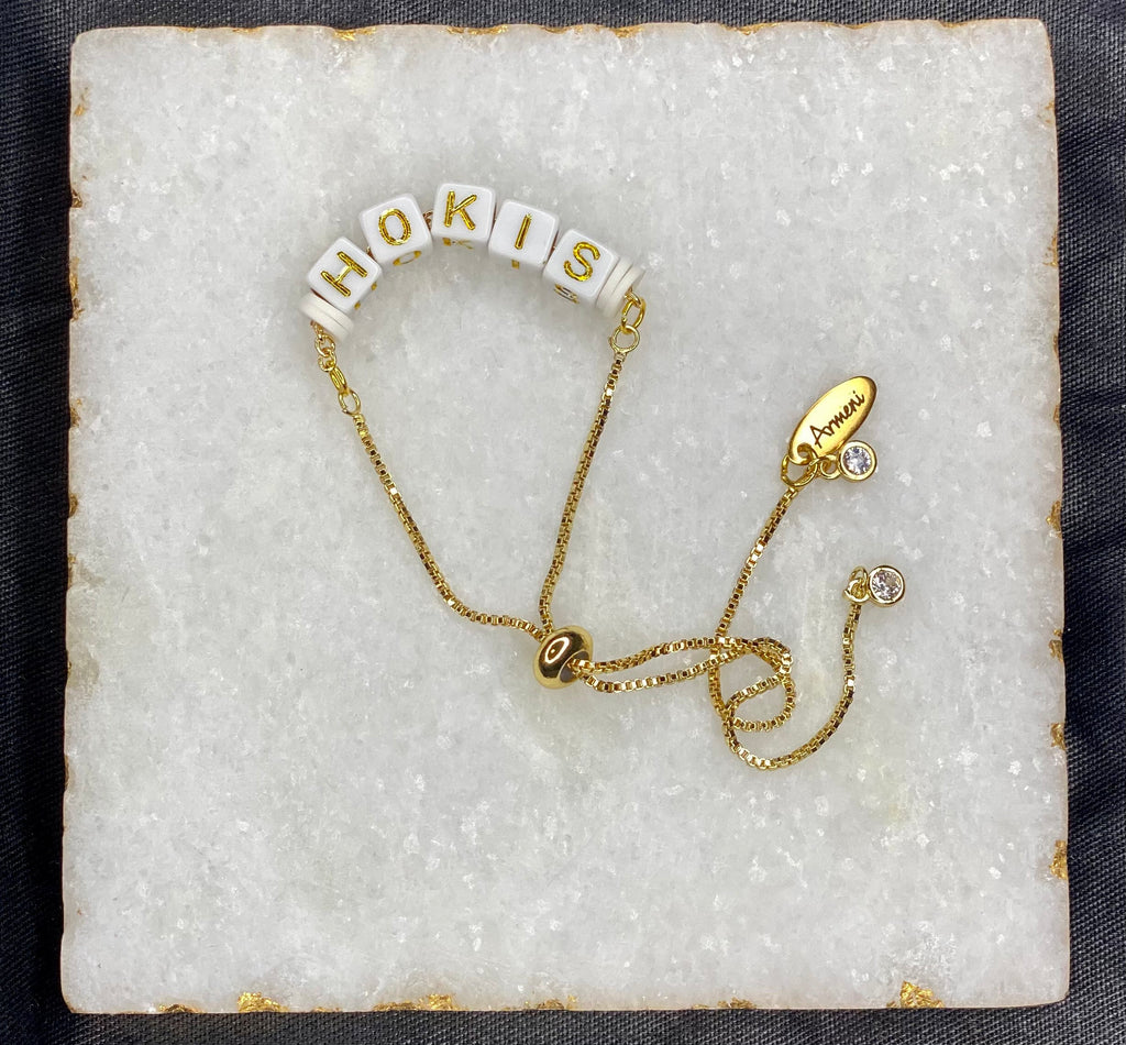 HOKIS Limited edition Gold bolo slider adjustable Armenian Bracelet