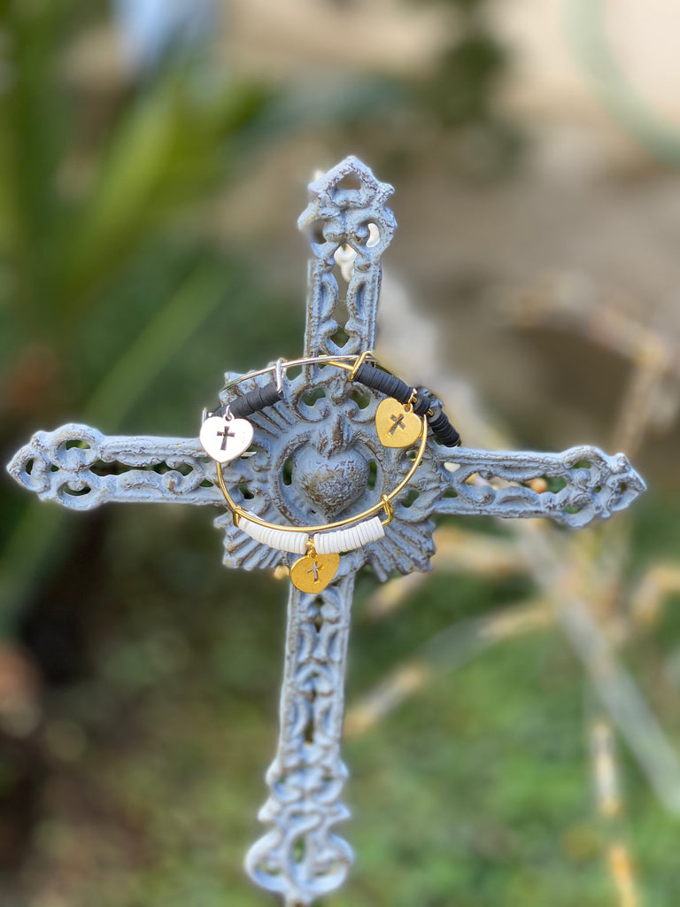 The FAITH White Cross Bracelet