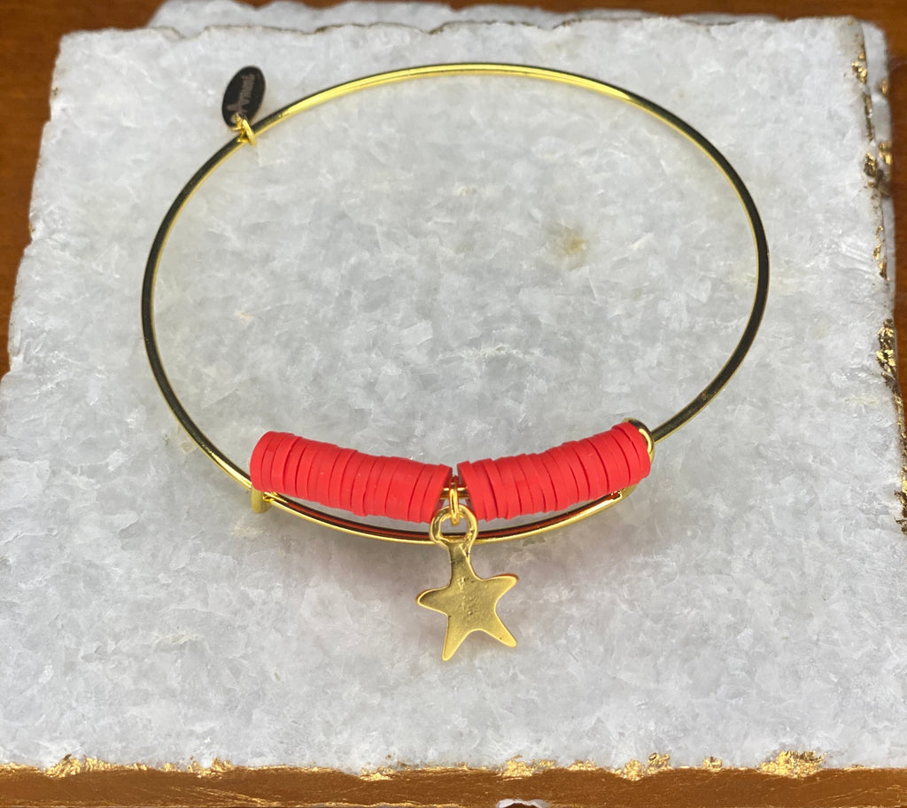 USA STAR Red White & Blue charm bracelet