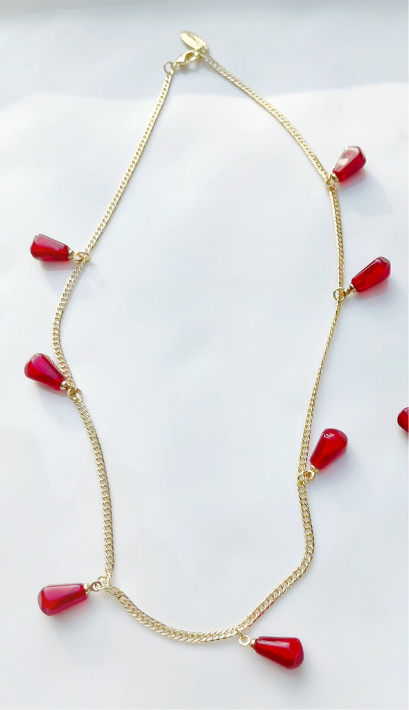 7 POM Noor gold plated flat curb chain necklace
