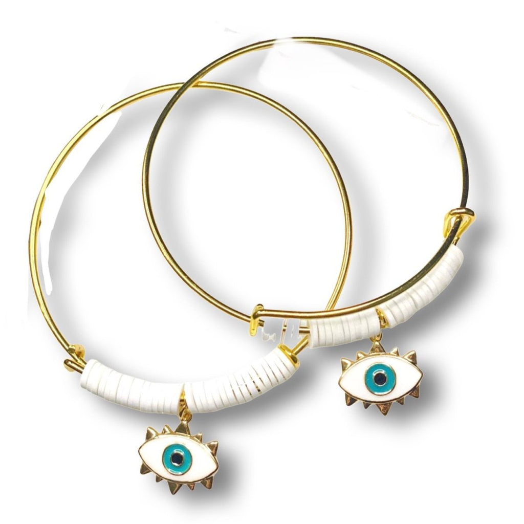 Evil Eye Protector gold charm hanging pendent bracelet