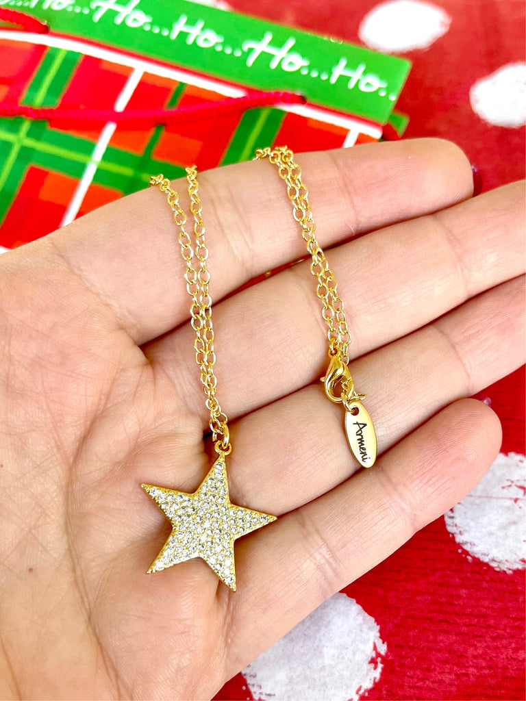 Pave CZ Star Gold Plated Necklace